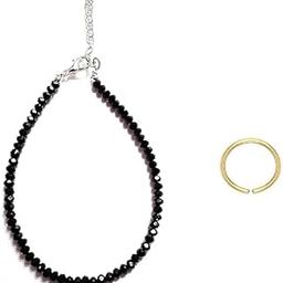 Anklet Nazar Black Metal Payal 1Pcs for Women Girls Fancy Collection +1 Nosering-9