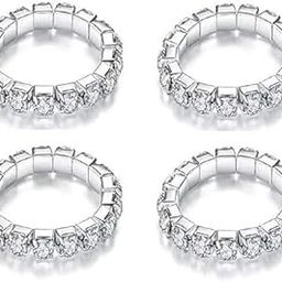 Adjustable Toe Ring Set, Clear Crystal Prong Setting, Round Stones, Fashion Jewellery for Women-image-23