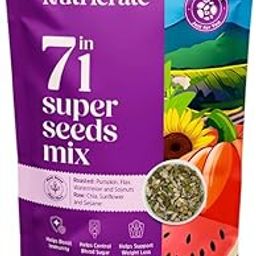 Nutricrate 7 in 1 Super Seed Mix for Eating (250g) Protein Rich Healthy Diet Snack for Weight Management | 7 in 1 Mixed Roasted Seeds- Chia, Pumpkin, Watermelon, Flax, Sesame, Sunflower Seed and Soy Nuts-1