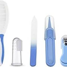 Chipmunks Grooming Kit for New Born Baby - Nail Cutter - Rounded Scissors - Baby Nail Filer - Tweezer - Kids Accessories Set - Ideal for Travelling & Home Use - Accessories Set To Keep Infants & Toddlers Clean - Perfect Nursery Gift (Blue, Pack of 7)-image-95