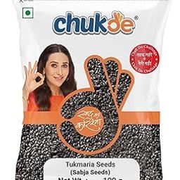Chukde - Raw Chia Seeds (Sabja Seeds) - Tukmaria, Basil & Tulsi Seeds - Ideal for Detox, Weight Loss, and Health Benefits - Multipurpose Uses for Drinks, Puddings, & Salads - 100 Gram (Pack of 2)-image-57