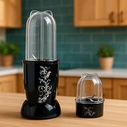 MAYUMI NUTRIBLOOM XPRESS Mixer Grinder Blender, Smoothie Maker, 500W 22000 RPM 100% Full Copper Motor, 2 Unbreakable Jars (4 Caps worth 299/- Free - 2 Storage, 1 Sprinkler, 1 Sipper) (Black)-25