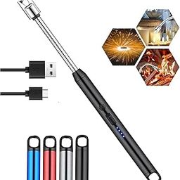 Rechargeable Electric Arc Lighter, USB Flameless Windproof Candle Lighter with Battery Indicator, Long Flexible Neck for BBQ, Camping, Kitchen, Fireplace (Multi-Color Pack)-image-31