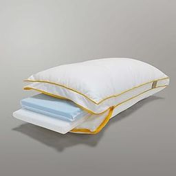 SleepyCat Hybrid Pillow with a Combination of Memory Foam and HD 30D Foam for Improved Comfort, Set of 2 (Standard Size, 26x16 inches, White)-16
