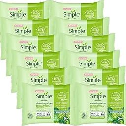 Simple Kind To Skin Cleansing Facial Wipes 25 Wipes | Instantly Removes Waterproof Mascara, Make-Up & Dirt | Super Soft Face Wipes with Gentle Cleansers & Multivitamins-0