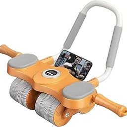 Bellveen Ab Roller Wheel Exercise | 4 Wheels Ab Roller with 2 Elbow Support | Automatic Rebound Abdominal Wheel | Ab Roller Equipment | Home Gym Fitness | Abs Workout Equipment | Multicolor-14