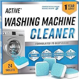 TAPUJI Washing Machine Cleaner Descaler 24 Pack - Deep Cleaning Tablets For HE Front Loader & Top Load Washer, Clean Inside Drum And Laundry Tub Seal (Washing Machine Cleaner Tablets - 24 Pack)-image-85