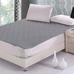 Youboxx Mattress Protector for King Size Bed | Water Resistant Soft Quilted Microfibre Poly Fibre Filled Breathable Noiseless Fitted Sheet | Waterproof Mattress Cover for Bed | 72X78 Inch, Grey-image-74