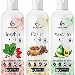 Biomidas 100% Pure Rosehip & Castor & Avocado 100ML Combo Oil (Pack Of 3)-picture-24