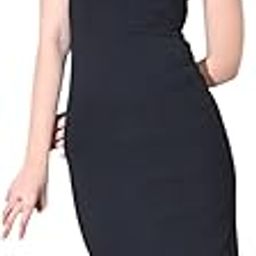 sakshi trader Women's Elegant Black Bodycon Midi Dress – Sleeveless Sweetheart Neckline Party Dress-picture-13