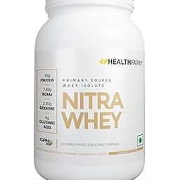 Healthfarm Nitra Whey Protein | 34g Protein Per Serving & 3g Added Creatine | Blend of Isolate & Concentrate Protein (Gourmet Coffee, 1kg)-image-44