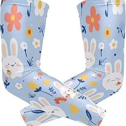 Childish Fun Cartoon Animals Bunny Cooling Arm Sleeves for Men 1 Pair UV Sun Protection Long Sleeve for Driver Basketball Golf-image-25