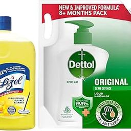 Lizol Disinfectant Surface & Floor Cleaner Liquid, Citrus - 1 L + Dettol Liquid Handwash Refill, Original Hand Wash - 1500ml-image-16