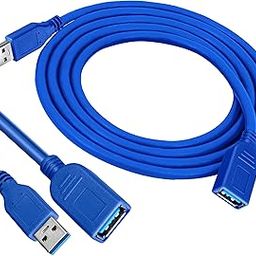 Storite 1.5M USB 3.0 Male to Female Extension Cable High Speed 5GBps Extension Cable Data Transfer for Keyboard, Mouse, Flash Drive, Hard Drive, Printer and More - Blue-29