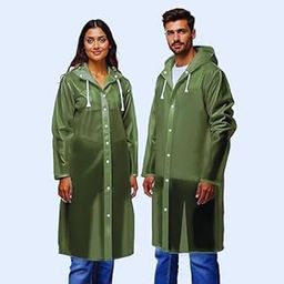 EVA Raincoat for Men & Women | Lightweight Waterproof Unisex Raincoat with Hood | Emergency Travel Rainwear for Bike, Hiking, Camping | Reusable Transparent Rain Poncho-image-82