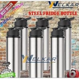 Stainless Steel Water Bottle 950 ml Each Set of 6 Silver | Gym Bottle | Home | Kitchen | Hiking | Treking Bottle | Travel Bottle (P|Design - 889for Home 3616 Kitchen-image-85