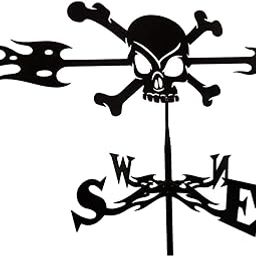 Weather Vane Yard Wind Direction Indicator Kit Bracket Weathervane Skull-image-70