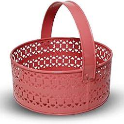 Flower Basket for Pooja/Worship Flower Round basket Metal Round Decorative Tokri(Traditional Oval Shaped Basket/Dalia) pooja baskets (PINK)-image-5