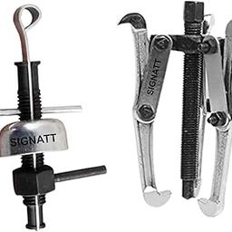 SigNatt Premium Combo Set 4 Inch Bearing Gear Puller & Ceiling Fan 2in1 Fan Bearing Puller3 Legs Fan Puller 3 Legs Heavy Chrome Steel-10