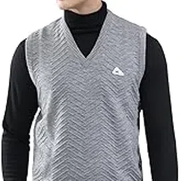 monte carlo Men Regular Fit V Neck Self Designed Pull On Closure Sleeveless Sweater | Elegant Knit Vest | Warm Sleeveless Layering | Casual Winter Fashion | Winter Sweater for Men's-picture-30
