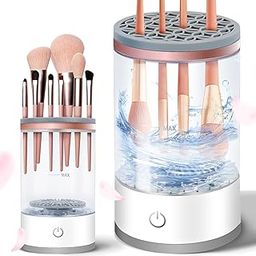 GLENOXZONE Makeup Brush Cleaner Machine New Electric Cosmetic & Painting Brush Cleaner, Automatic Spinning Makeup Deep Cleaning USB Powered Brush Cleaner Compatible with All Size Makeup Brushes-17
