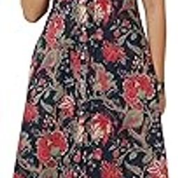 Women's Cotton Calf Length Printed A-Line Mandarin Neck Co-ord Set-image-8