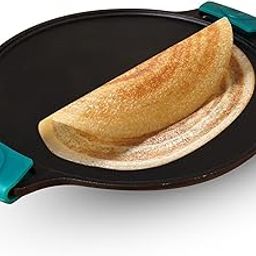 The Indus Valley Pre-Seasoned Cast Iron Tawa for Dosa/Chapathi with Double Handle Silicone Grip | 30.2cm/11.8 inch, 2.4kg | Induction Friendly | Nonstick,100% Pure & Toxin-Free, No Chemical Coating-22