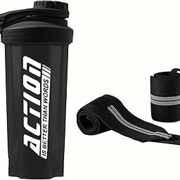 COOL INDIANS BPA-free Material Leakproof Gym Shaker Bottle With Wrist band | Gym Band | deal for Protein, Preworkout and BCAAs (700 Milliliters) (Black)-image-31