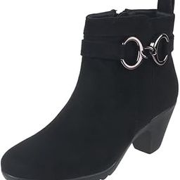 Women Block Heel Suede Leather Boot-image-99