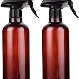 LANBEAUTIFY Plastic Spray Bottles - 2 Pack 16.9 OZ Empty Spray Bottle,Heavy Duty Spraying Bottles Mist/Stream Water Bottle for Cleaning Solutions, Plants, Pet, Essential Oils, Hair-Amber-30
