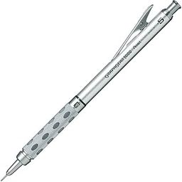 Pentel GraphGear 1000 0.5 MM Mechanical Drafting Pencil | Metal Clip With Retractable Mechanism | Dual Metal & Rubber Grip | Pack Of 1 | Silver & Black (PG1015)-image-69