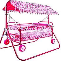 Avani MetroBuzz Baby Crib and Cradle Two in One Pink || Stroller || Mosquito Net || Bassinet-image-5