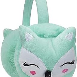 Kids Earmuffs Fox Pattern Ear Warmers Plush Cartoon Ear Protector Fluffy Plush Ear Cover Winter Warm Earmuffs (Blue)-image-61