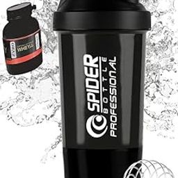 Zyro Protein Funnel & Spider Gym Shaker Bottle with Stainless steel mixer ball, Shaker for Protein Shake with 1 Storage Compartment Gym protein shaker for workout (Pack of 2,Black)-image-69