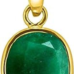 13.25 Ratti 12.00 Carat Lab Certified Natural Emerald Loose Gemstone Panna Gold Plated Pendant Locket for Gold Plated Men and Women (Astrological Purpose)-image-59
