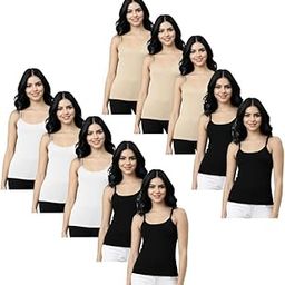 Womens Cotton Adjustable Strap Slip Camisole Pack of 10-image-11