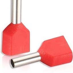 GLOBOMOTIVE Twin Cord End Terminal 8 mm with PVC Insulated for Electrical Connections - Cable Insulated Electrical Lug Connector Terminal (1 sq mm, 100)-17