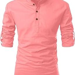 Men's Cotton Blend Full Sleeve Short Kurta, Regular Fit Solid Pattern Mandarin Collar Straight Kurta Shirt-picture-26