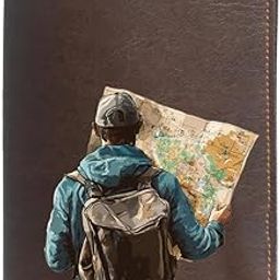 Vegan Leather Passport Cover for Men | Globetrotter Leather Passport Case Accessories for Travel (Dbrown)-image-33