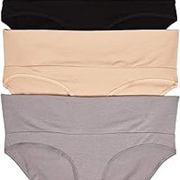 Women's 3 Pack Fold Over Brief Panties black, nude, flat grey/multi pack Extra Large-image-64