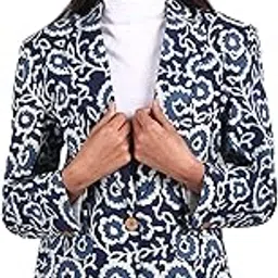 indophilia Women's Indigo Cotton Blazer-picture-31