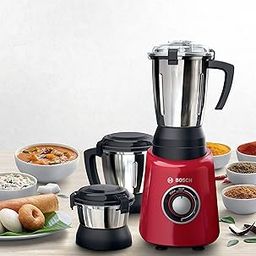 Bosch TrueMixx Radiance Mixer Grinder 600 Watt, 3 Jars - MGM4334RIN, Red-picture-11