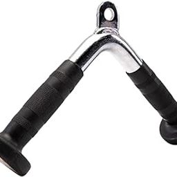 ABSSports Pro-Grip Bar Handle Pull Down Cable Machine Attachments for Home/Commercial Gym. Triceps Bar (Black)-24