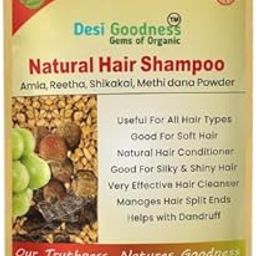 Desi Goodness Natural Hair Shampoo With Herbal Amla Reetha Shikakai And Methi Dana Powder For Men & Women, Totally Organic | Paraben And Sulphate Free Shampoo - 220gm-33