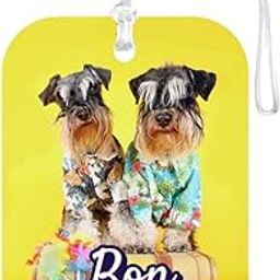 TPJ Handmade Resin Customized Luggage ID Tag with Pet Name Dog Cat Photo, Cute Personalized Travel Bag Identifier Label, Travel Accessories Ideal for Gifting - Travel Buddy Bon Voyage Paw & Suitcase-image-58