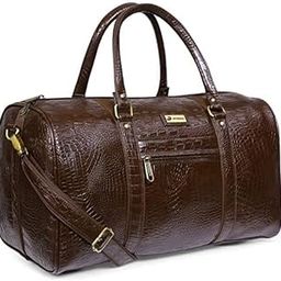 Faux Leather Textured Leatherette Stylish 35 Liter Cabin Bags for Travelling (Brown)-image-33