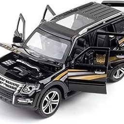 FEXXA Mitsu bishi Pajero 1.32 Scale Exclusive Alloy Metal Pull Back Die-cast Car Scale Model with Sound Light Mini Auto Toy for Kids Metal Model Toy Car with Sound and Light-18