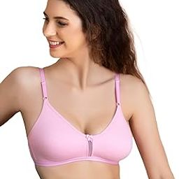 Women's Cotton Non-Padded Wire Free Full Cup Coverage Bra-image-73