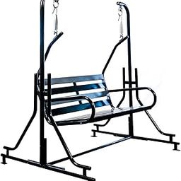 Vachheta Naresh 2-Seater Indoor & Outdoor Swing - Black and Grey (50kg) | Upper Pipe Swing Jhula for Home and Blacony with Sturdy Stand | Strong 300 Kg Capacity Heavy Metal Swing-15