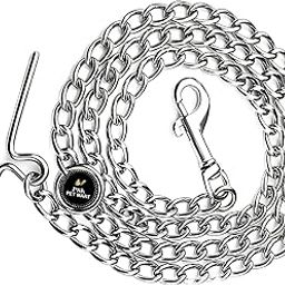 Dog Chain Silver Grind No.8 Heavy Weight Dogs Leash Heavy Duty Dog Chain with Heavy Hook (L - 60 Inch) for Large Dogs-image-23